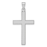 14k White Gold Florentine Satin Cross Pendant - XR-9397F23D-2828