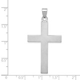 14k White Gold Florentine Satin Cross Pendant - XW-D4B4093D-5376