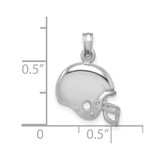 14K White Gold Football Helmet Pendant