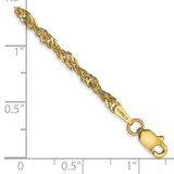 14K 10 inch 2.75mm Lightweight Singapore with Lobster Clasp Anklet