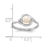 14k White Gold FW Cultured Pearl and Diamond Ring - XB-5BAADD59-1277