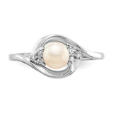 14k White Gold FW Cultured Pearl and Diamond Ring - XB-5BAADD59-1277