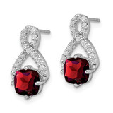 14k White Gold Garnet and Diamond Earrings - EM-45945406-7732