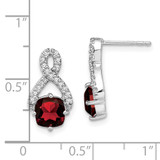 14k White Gold Garnet and Diamond Earrings - EM-45945406-7732