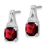 14k White Gold Garnet and Diamond Earrings - EM-4D7C1293-4617