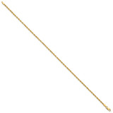 14K 10 inch 2mm Diamond-cut Rope with Lobster Clasp Anklet