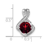 14k White Gold Garnet and Diamond Pendant - PM-988A59E8-8870