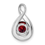 14k White Gold Garnet and Diamond Pendant - PM-9D4A68BF-3088