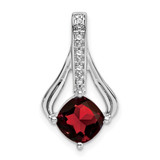 14k White Gold Garnet and Diamond Pendant - PM-DD7A653D-3834