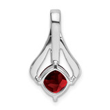 14k White Gold Garnet and Diamond Pendant - PM-DD7A653D-3834