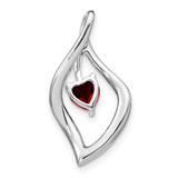 14k White Gold Garnet and Diamond Pendant - PM-E3F170C1-3250