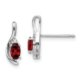 14k White Gold Garnet and Diamond Post Earrings - XB-58710BC0-3910