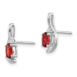 14k White Gold Garnet and Diamond Post Earrings - XB-58710BC0-3910
