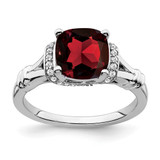 14k White Gold Garnet and Diamond Ring - RM-7CBD4177-9799