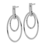 14k White Gold Gold Polished Diamond Cut Post Dangle Earrings