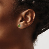 14k White Gold Green Tourmaline Earrings - XE-DCA170FE-8575