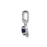 14k White Gold Halo Diamond and Cabochon Sapphire Pendant - PM-FFBB91C5-6606