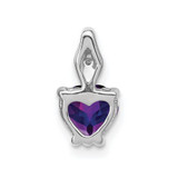 14k White Gold Heart Amethyst and Diamond Pendant - PM-371ED98D-7685