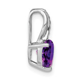 14k White Gold Heart Amethyst and Diamond Pendant - PM-9E319FE7-1599