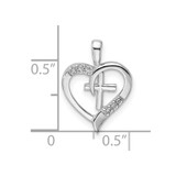 14k White Gold Heart Cross Pendant Mounting - PM-6A697428-9378