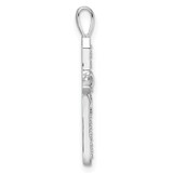 14k White Gold Heart Cross Pendant Mounting - PM-8F340AB7-8243
