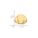 14k 10.0x11.5mm Closed Back Signet Ring