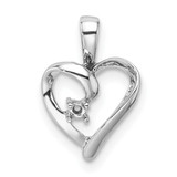 14k White Gold Heart Pendant Mounting - PM-BBD681C2-7802