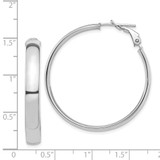 14k White Gold High Polished 5mm Omega Back Hoop Earrings - PR-C9351EB2-5956