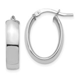 14k White Gold High Polished 5mm Oval Hoop Earrings - TF-19DB6C9B-3826