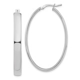 14k White Gold High Polished 5mm Oval Hoop Earrings - TF-A5DE63FE-1875