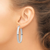 14k White Gold High Polished 5mm Oval Hoop Earrings - TF-A5DE63FE-1875
