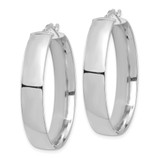 14k White Gold High Polished 7mm Hoop Earrings - TF-E25F788E-2618