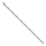 14k White Gold Holds 1 carat 18-1.9mm/9-2.4mm Round Diamond Bezel Paperclip Link 7 inch Tennis Bracelet Mounting