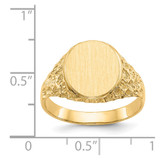 14k 10.5x12.5mm Open Back Mens Signet Ring