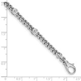 14k White Gold Holds 1 carat 5-3.7mm Round Diamond Bezel Curb Link 7 inch Bracelet Mounting