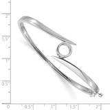 14k White Gold Holds 1 carat 6.5mm Round Stone Hinged Oval Bangle Bracelet Mounting - XB-3B0FF8EB-8250