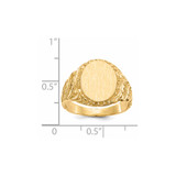 14k 10.5x13.0mm Closed Back Mens Signet Ring