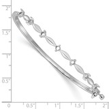 14k White Gold Holds 1/2 carat 7-2.6mm Round Stones Hinged Oval Bangle Bracelet Mounting