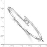 14k White Gold Holds 1/3 carat 3-3.0mm Round Stones Hinged Oval Bangle Bracelet Mounting