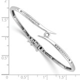 14k White Gold Holds 1/4 carat 1-2.4mm and 20-1.3mm Round Stones Hinged Oval Bangle Bracelet Mounting