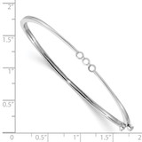 14k White Gold Holds 1/5 carat 3-2.5mm Round Stones Hinged Oval Bangle Bracelet Mounting