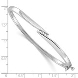 14k White Gold Holds 1/8 carat 3-2.2mm Round Stones Hinged Oval Bangle Bracelet Mounting