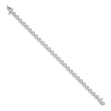 14k White Gold Holds 2 carat 29-2.6mm Round Diamond 4-prong X-design 7 inch Tennis Bracelet Mounting