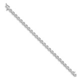 14k White Gold Holds 2.4 carat 26-2.9mm Round Diamond 4-prong X-design 7 inch Tennis Bracelet Mounting