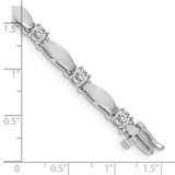 14k White Gold Holds 2.75 carat 11-4.0mm Round Diamond Curved Bar Link 7 inch Tennis Bracelet Mounting