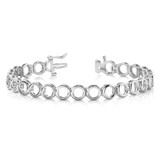 14k White Gold Holds 22 Stones up to 3.25mm Circle Add-a-Diamond 7 inch Tennis Bracelet