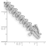 14k White Gold Holds 3.31 carat 42-2.7mm Round Diamond Fancy Spiral 7 inch Tennis Bracelet Mounting