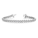 14k White Gold Holds 3.8 carat 41-2.9mm Round Diamond 4-prong 7 inch Tennis Bracelet Mounting