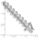 14k White Gold Holds 5 carat 36-3.3mm Round Diamond Fancy Spiral 7 inch Tennis Bracelet Mounting