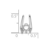 14k White Gold Holds 5.25mm Stone, Chain Slide Mounting